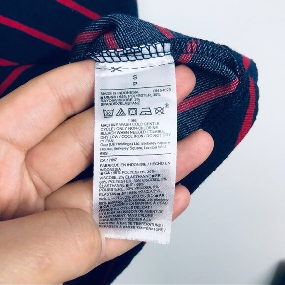 Gap Fit & Flare 3/4 Sleeve  Crew Neck stripe Midi dress Women Size S - Picture 14 of 16